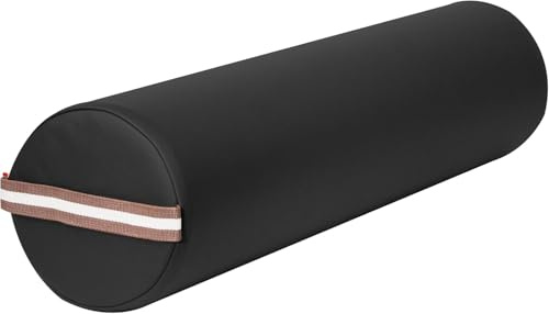 Master Massage Tables - Cuscino rotondo grande da 23 cm, cuscino da massaggio semicircolare con 100% pelle PU, morbido e resistente, 22 x 66 cm, nero, Nero, 66 cm
