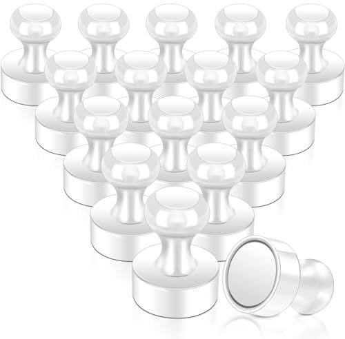 Strong Magnets, Pack of 16 Neodymium Magnets Extra Strong Mini Magnet for Fridge, Magnetic Board, Cone Magnets, Pegboard, Pin Board Small Magnet for Whiteboard Office Fridge Magnets, White