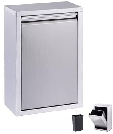 Trash Can Stainless Steel Outdoor Kitchen Drawer Pull-Out Commercial Bin with 8L Wastebasket for BBQ Island Grill Station