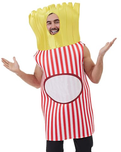 Generico Pommes frites Halloween Kostym | Chips Festligt Tema Outfit | Rolig Lekmat Cosplay Kostym För Halloween Män Kvinnor Vuxna Rollfester Evenemang