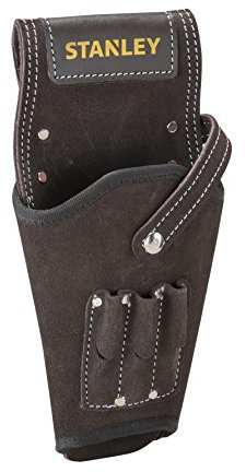 Stanley Leder Akku-Schrauber-Halfter STST1-80118 (hoher Nieten verstärkt für Links- und Rechtshänder geeignet, Braun)