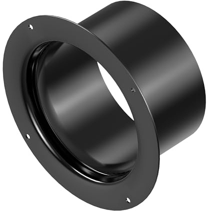 5 Inch Duct Connector, HG Power 125mm Plastic Straight Pipe Flange for 5 Ducting Pipes Hoses Heating Cooling HVAC Ventilation Use, Black