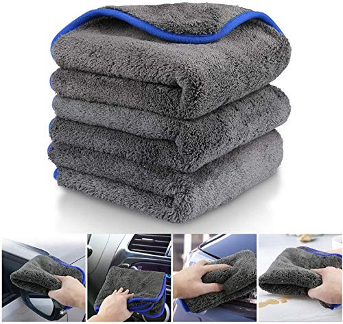 3 panni in microfibra professionali da 1200 g/mq, estremamente assorbenti e delicati sulla vernice, grazie alla morbida microfibra, ideale per la pulizia di auto e moto, panno in microfibra