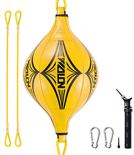 WINBST Boxen Doppelendball Rex Leder Boxbirne Set Punchingball Erwachsene Training Speedball Boxbirne Boxsack Punchingball