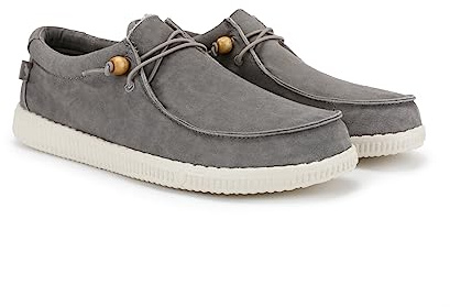 WALK IN PITAS | WP150 WALLABI WASHED | Mocasines de Hombre | Náuticos Casual | Zapatillas de Verano | Zapatos de Hombre Casuales y Cómodos | Zapatos de PITAS para Hombre | Gris 43