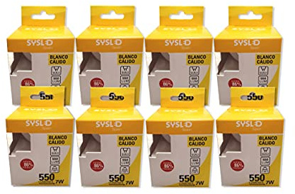 Sysled - Pack de 8 spots LED G5.3 blanc chaud (SPOT 7W 3000K)