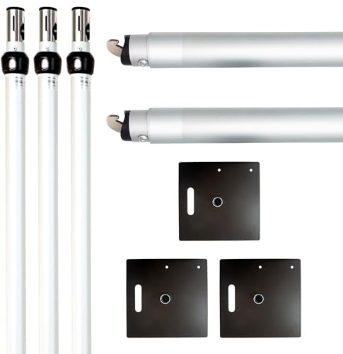 Trimming Shop 4m x 8m Photo Backdrop Stand Set with 3 Uprights, 2 Crossbars & 3 Base Plates – Adjustable Pipe & Drape Photography Background Support System Kit for Weddings, Events & Video Recording