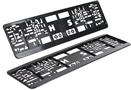 BISOMO 2X Kennzeichenhalter Kfz, PKW Kennzeichenhalterung mit Snap-Verschluss für Standard Kennzeichen