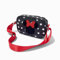 Claire's Disney Minnie Mouse Schultertasche für Mädchen | Pünktchen-Design | Verstellbarer roter Riemen | Reißverschluss | PU-Material | Weihnachten Geschenk | Schwarz Weiß Rot