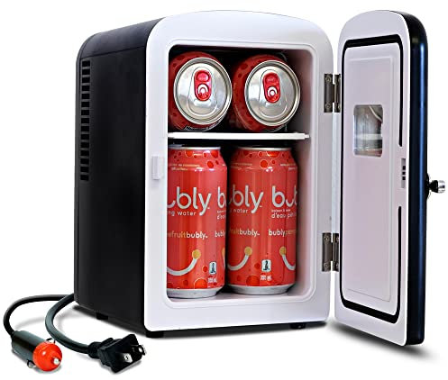 Koolatron 4L Mini Fridge Cooler and Warmer Portable Refrigerator Compact Personal Fridge Black