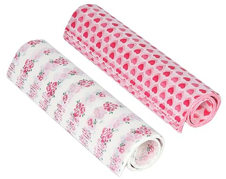 100 hojas de papel de regalo impreso, papel encerado con corazones y rosas, papel de regalo para sándwiches, forro para cestas de comida, papel vegetal para hornear, papel para delicatessen