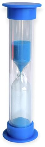 DE Healthcare Products – Sanduhr (3 min), Zahnputzsanduhr, Tee-Uhr, Zähneputzen/Tea Timer, farbige Zahnuhr für Kinder, blau, 1 Stück
