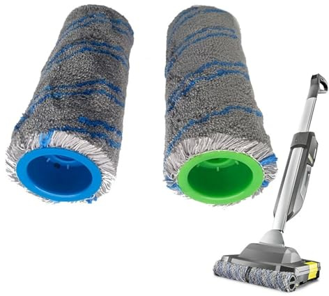 NVVSHND Walzenbürsten-Rollensatz 2-TLG., Kompatibel mit Karcher BR 30/1 FC3 FC3D FC5 FC7 2er-Pack 4.030-088.0 Trocken- und Nassanwendung Wischtücher Pad Bodenreinigung