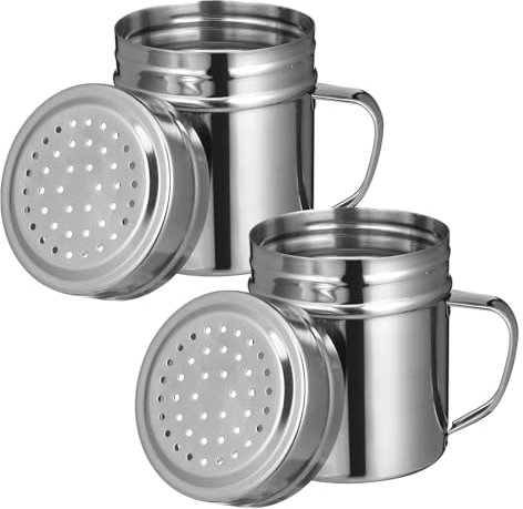 HOLIDYOYO 2pezzi Shaker Per Condimenti Acciaio Inossidabile Da Pz Con Contenitore Per Spezie Resistente e Facile Da e Ristoranti
