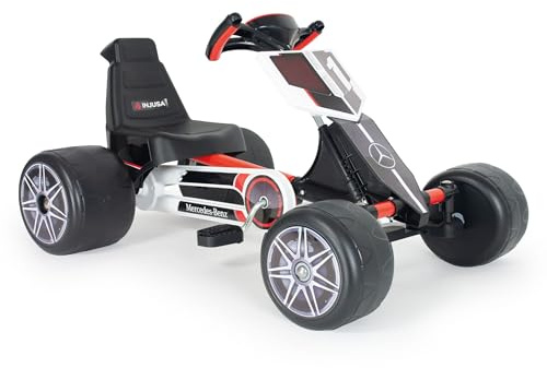 INJUSA Go Kart Mercedes Benz a Pedales para Niños de 2 3 4 Años – Vehículo Infantil con Piñón Fijo, Volante Deportivo, Licencia Oficial – Fabricado en España