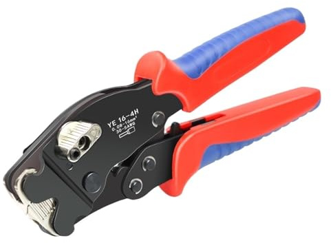 Pinza crimpatrice for terminali tubolari YE 16-4H 0,08-16 mm²/30-5 AWG Mini pinze Manopola di regolazione for controllare i morsetti elettrici