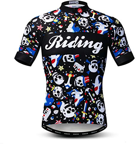 Radtrikot Männer Fahrradbekleidung Fahrrad Jersey Top Bergstraße MTB Jersey Shirt Kurzarm Team Sportbekleidung weiß schwarz Größe M