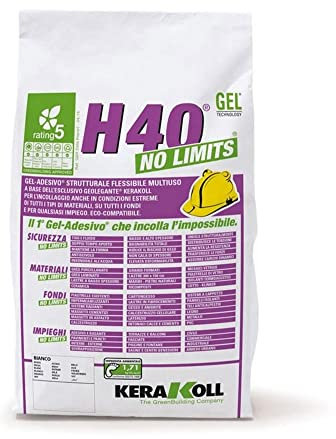 Kerakoll Colla universale H40 No Limits in busta da 5kg per pavimento e rivestimento bianca