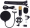 Juego de micrófono de condensador profesional para estudio, juego de micrófono con soporte de brazo, filtro de , kit de tapa de espuma, adaptador USB, micrófono para grabación de estudio, emisión