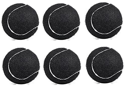 SHAPOKY 6-pack tennisbollar slitstarka elastiska bollar 66 mm damer nybörjare övning tennisboll, svart