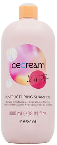 Inebrya Ice Cream Keratin Restructuring Shampoo Ristrutturante,1000 ml