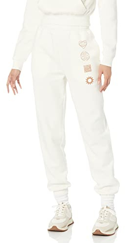 Amazon Essentials Jogger Rilassato da Donna (Disponibile in Taglie Forti), Bianco Guscio d'uovo, XS