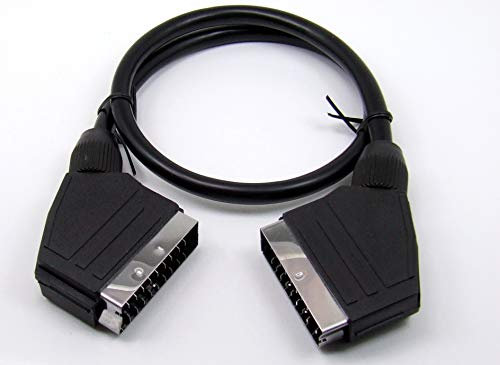POPESQ® 1 piezas x SCART Cable Premium SCART Enchufe - SCART Enchufe 0.6m Negro #A2863