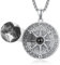 KINGWHYTE Compass Necklace 925 Sterling Silver I Love You Necklace 100 Languages Projection Necklaces Forever Love Pendant Retro Celtic Jewellery Gifts for Men Women