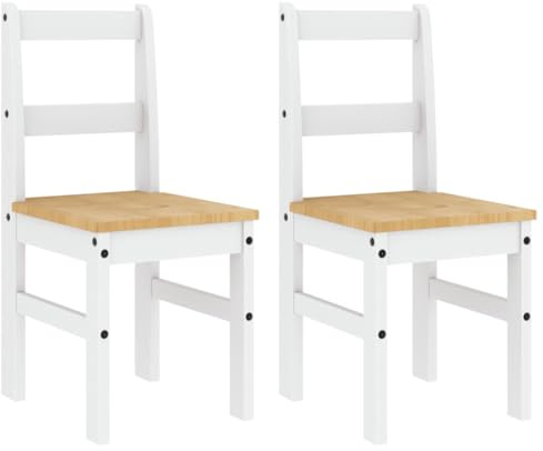 vidaXL Sillas de Comedor Panama 2 uds Madera Pino Blanco 40x46x90 cm