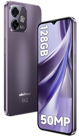 Ulefone Note 16 Pro 128GB ROM SIM-Free & Unlocked Mobile Phones, 50MP Camera, 4G SIM Free, 6.52 inch, Octa Core, 4400mAh, Android 13, 5G WIFI, Fingerprint Face Unlock, Phone Case, Purple