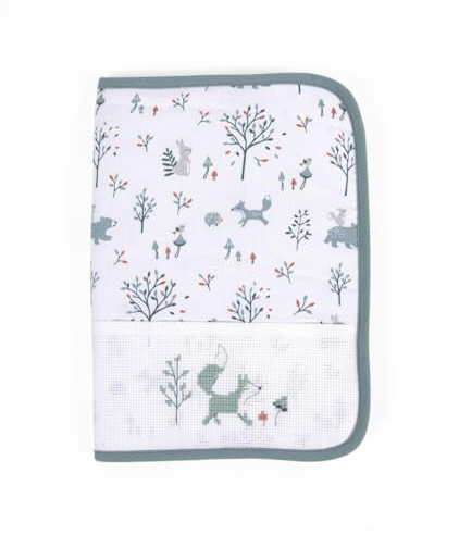DMC - Protège Carnet de Santé Bébé à Broder | Forêt Enchantée | 100% coton