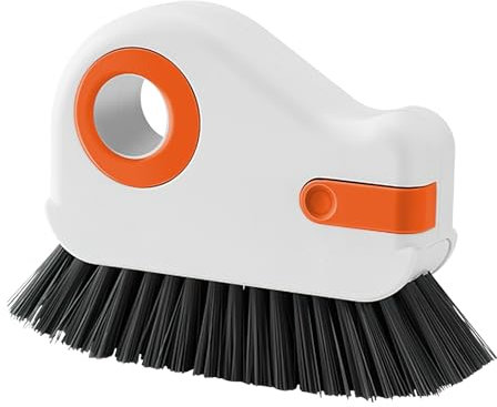 Brosse de nettoyage 2 en 1 pour rainures de fenêtre, cadre de fenêtre, brosse de nettoyage multifonction, brosse de nettoyage des joints avec poils durs et grattoir caché
