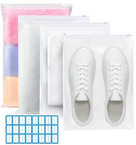 30 Piezas Bolsas Zip 30x40cm,Plastico Bolsas Ropa Viaje Esmerilada Organizadoras para Viaje Reutilizable Bolsas Organizadoras Maleta Viajes Accesorios para Ropa Zapatos Bragas Cosméticos