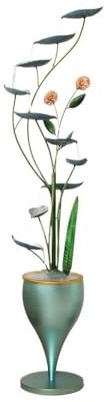 Decorazione per scrivania, fontana da esterno Ornamenti creativi a flusso rotondo in piedi moderne ruote Feng Shui luce Decorazioni di lusso per la casa inaugurazione e regali di apertura (verde)