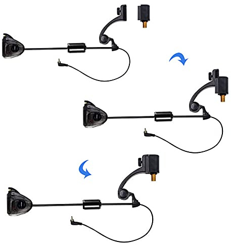 aqxreight Alarme de Pêche Swinger Indicateur de Morsure LED Ligne de Matériel de Pêche Swinger éclairée pour Améliorer la Tenue de la fiabilité Quand Clignotera avec la Lumière de Morsure pour