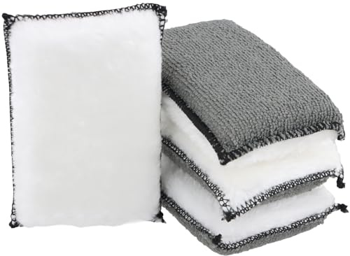 Kaiyzo Set 4 Spugna Microfibra Auto per Pulizia Interni, Panni Microfibra Auto Riutilizzabili, Anti-Graffio, Alta Assorbenza per Cruscotto e Finestrini