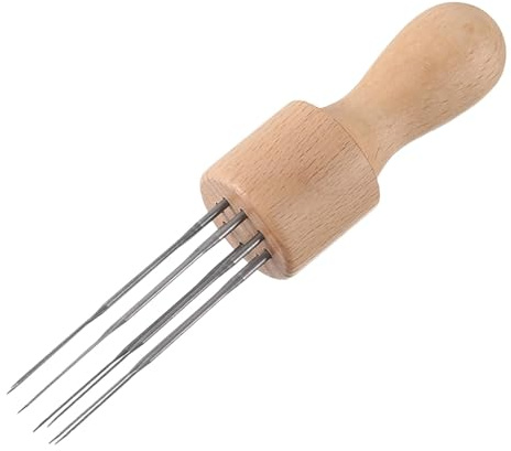 Homyl Sausage Pricker Strumento Bucatura Salsicce Ago Acciaio Inox Ergonomico Manico Legno Adatto per Preparazione Salsicce Cucina Laboratori 2.5c