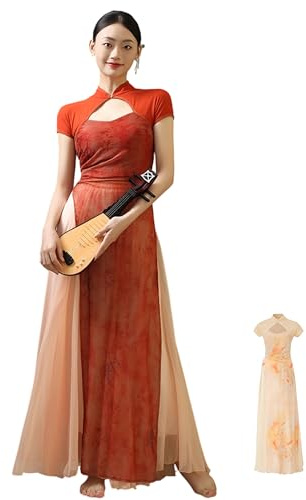 ROYAL SMEELA Ensemble de Qipao Moderne pour Femmes,Robe Cheongsam Chinoise Femme, Haut + Culottes