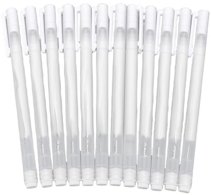 CHICIRIS 12 St Värmeraderbar Penna, Slitstark Tygmarkör för Sömnad och Quiltning, Perfekt för läder- och Tygprojekt, 12,7 Cm Längd (Vit)