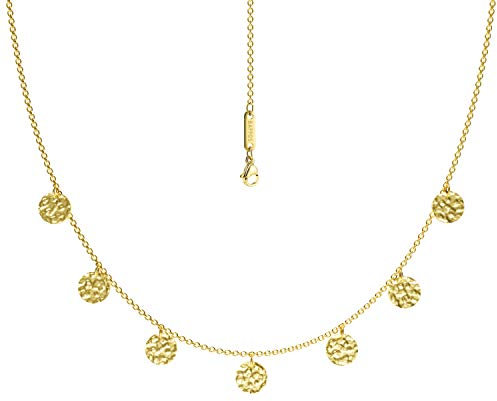 BAFFOS® Damen Halskette – Runde Plättchen – Edelstahl Gold – Wasserfeste Choker Kette – Hautfreundlich & Zeitlos – Geschenk für Freundin
