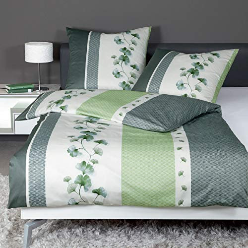 Janine Feinbiber Bettwäsche Davos 65099 Silber grün