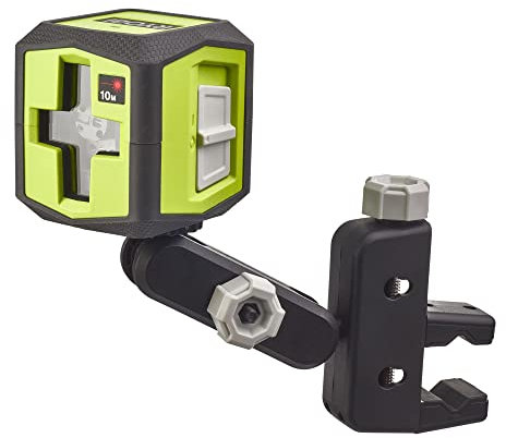 RYOBI - Laser Croix Vert - RBCLLG1 - Niveau Laser Automatique, Alignement Carrelage Cadres, Haute Visibilité, Portée 15m - Inclus Pince de Fixation