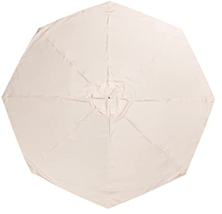 DOITOOL Coperture per ombrelloni da giardino di ricambio 3x3 Metri 8 stecche UV Protezione Parasole Copertura per Ombrellone da terrazzo e Esterno (Beige, senza Supporto)