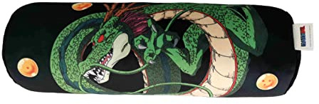 Dragon Ball - Cojín Cilíndrico Diseño Shenron, Peluche, Dimensiones 36 x 12 x 12 cm, Color Verde y Negro, Producto Oficial (CyP Brands)