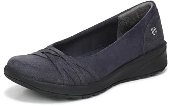 BZees Womens Goody Slip On Navy 7.5 W