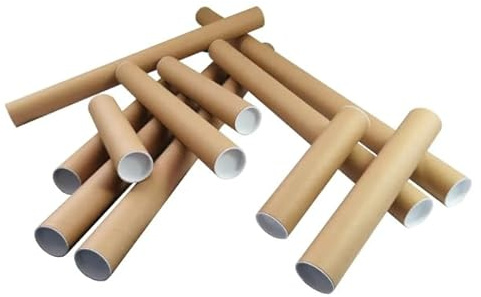 BrightPocket A3 Brown Postal Tubes Heavy Duty Cardboard With Plastic End Caps For Posters Documents Blueprints Paintings & More (1)