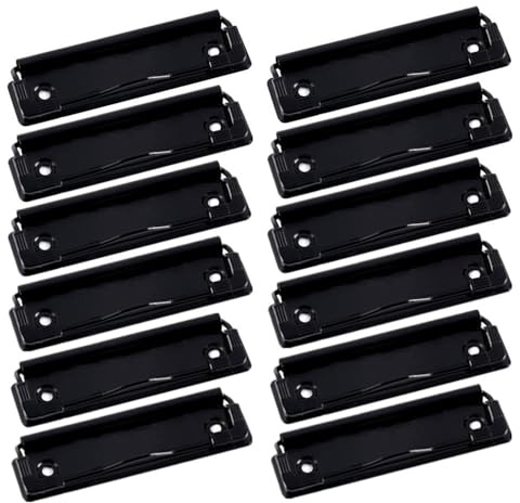 CuiCanfla - Portapapeles con clip, mecanismo de sujeción de alambre, 20 unidades, soporte para placas para artículos de papelería, carpetas de bolsillo, carpetas de oficina, color negro