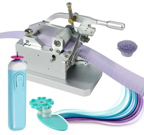 Manuell quilling fringermaskin med quillingverktyg och papperskviltningspenna, 3D färgglad handgjord DIY-papper fransad blomrullepapper, 0,3~4 mm bredd justerbar