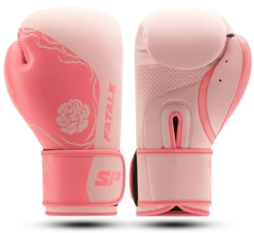 Starpro Boxhandskar, dam, Muay Thai Pro Fight dam, träning, slaghandskar, konstläder, MMA kickboxning, träning, kampsportutrustning, 200 ml, 30 ml, storlek 45 ml, (rött guld, 10 oz)
