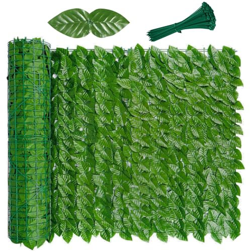 Viceree Seto Artificial Verde Claro 1x3 Metros +50 Bridas de Plastico, Seto Artificial Ocultacion Jardin, Pantalla Privacidad 90%, Fácil Instalación para Valla Jardin Exterior y Balcon